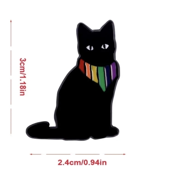 💐3 For $15💐🌈 Pin Black Cat with Bandana - Picture 2 of 3